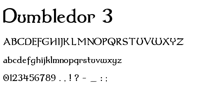 Dumbledor 3 font